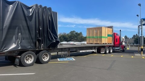Koval Trucking Conestoga trailer ready for freight